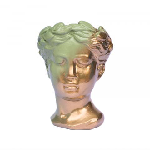 VAZE - Vaza Venus, auriu-verde maslina, 20x16x16cm