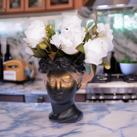 Vaza Venus, negru-auriu, 20x16x16cm [1]