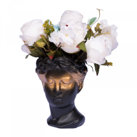 Vaza Venus, negru-auriu, 20x16x16cm [4]