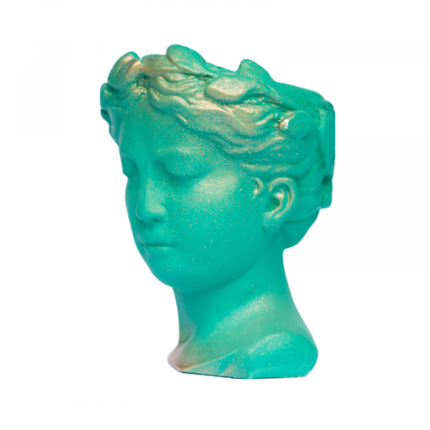 Vaza Venus, verde-auriu, 20x16x16cm [3]