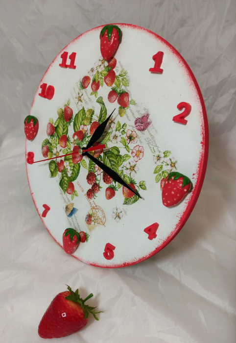 Ceas de perete decorativ/Ceas bucatarie - Căpșuni [6]