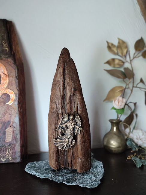 Sculptură Eco Unicat – Lemn din Lac și Piatră Naturală [2]
