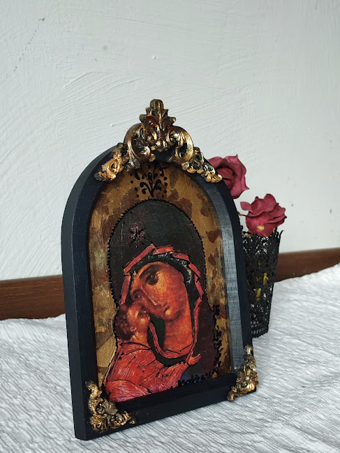 Icoană de masă Pietà – icoană religioasă unicat, finisaje premium [3]