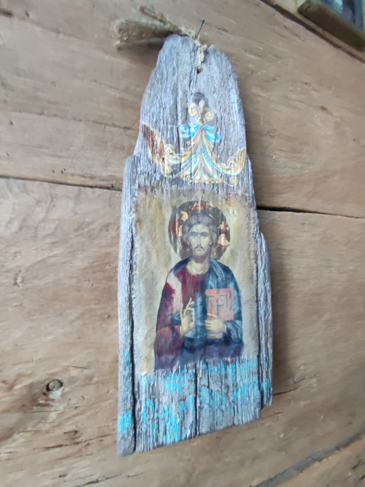 Icoană pictată pe lemn recuperat – Iisus Hristos [8]
