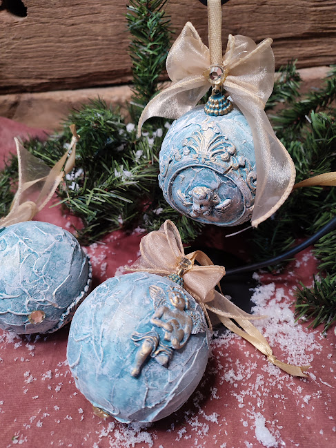 Glob decorativ mare cu înger – ornament vintage pentru Crăciun [4]