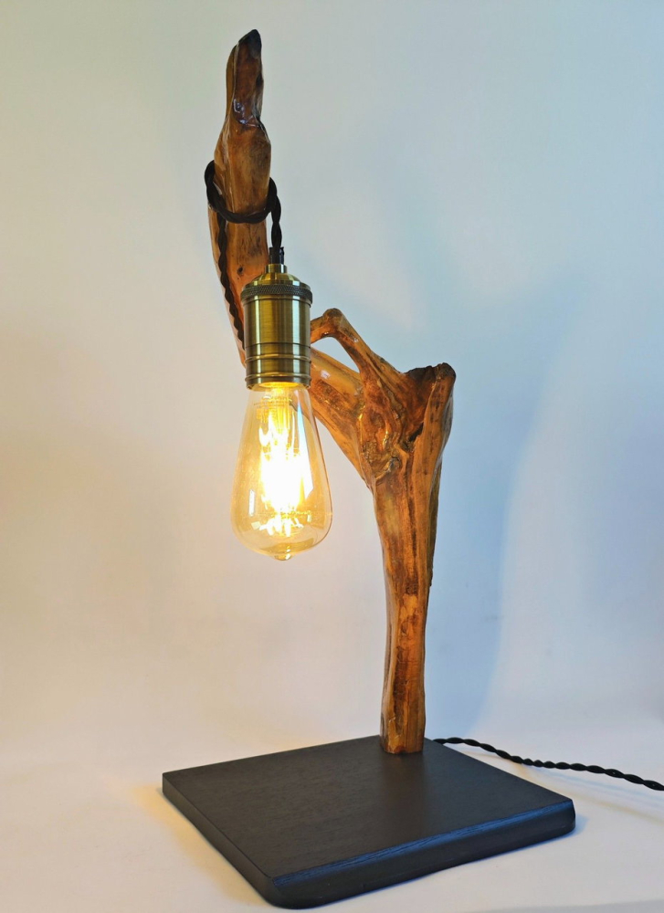 Lampă handmade din lemn vechi piesă unicat [4]