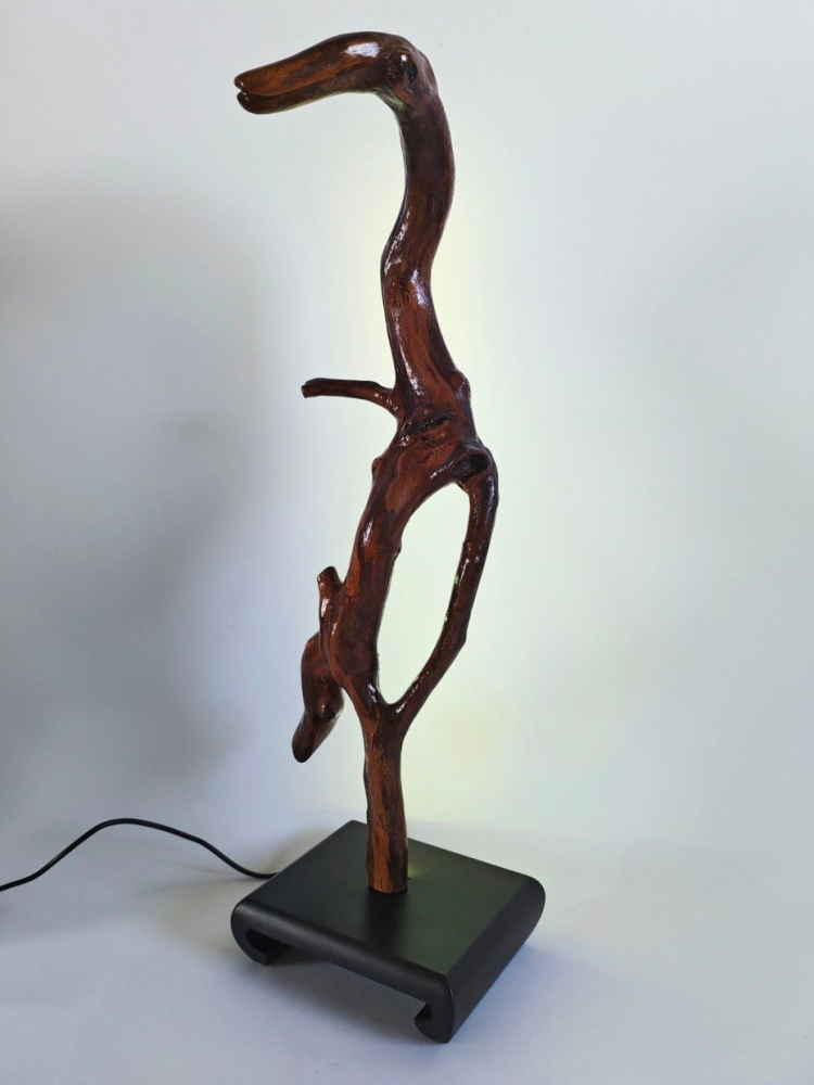 Lampă sculpturală din lemn vechi [4]