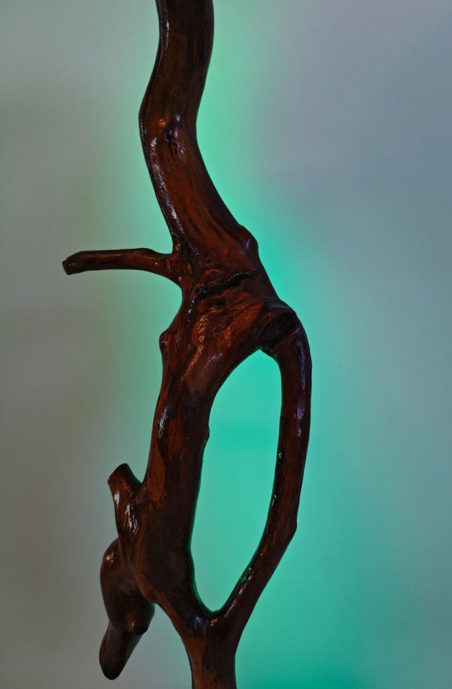 Lampă sculpturală din lemn vechi [6]