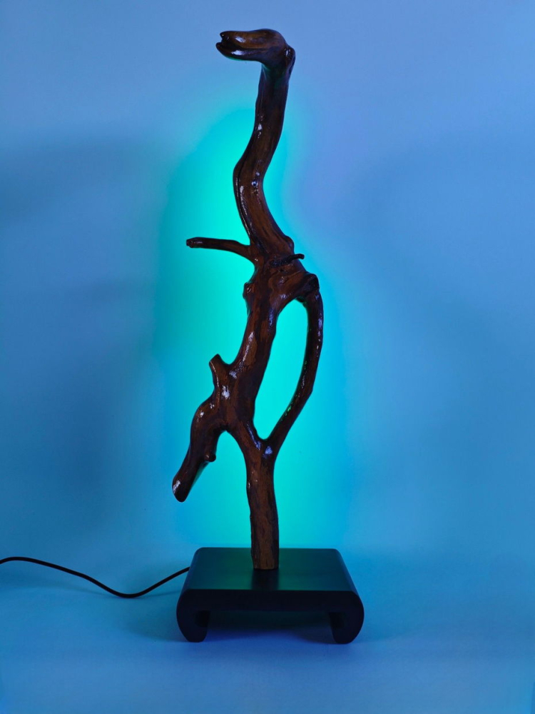 Lampă sculpturală din lemn vechi [3]