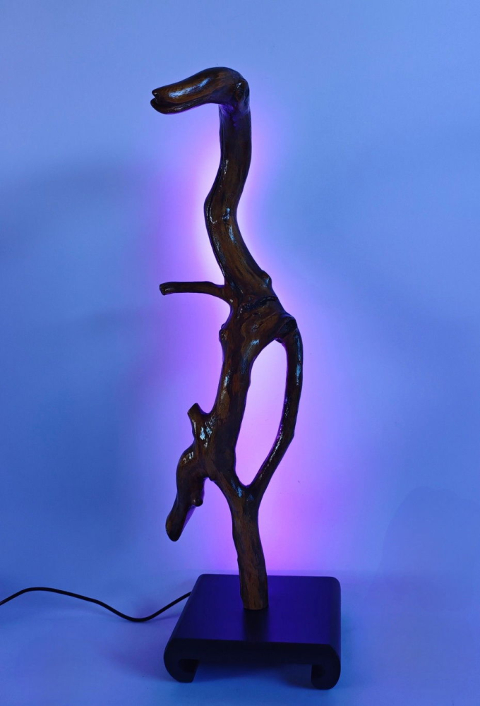 Lampă sculpturală din lemn vechi [5]