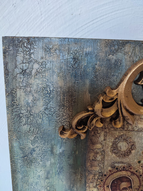 Icoană de perete handmade – model unicat cu relief și aurire [7]