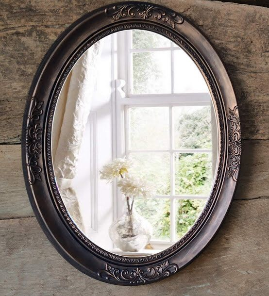 Oglinda ovala de perete-aspect cupru [3]