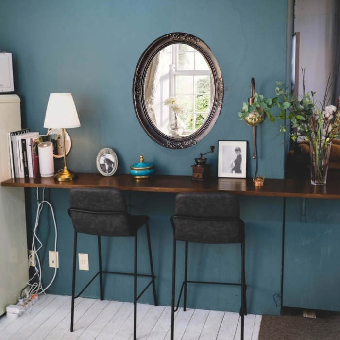 Oglinda ovala de perete-aspect cupru [2]