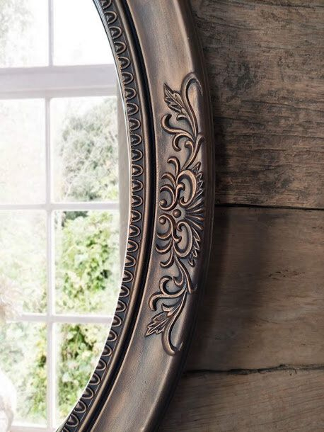 Oglinda ovala de perete-aspect cupru [7]