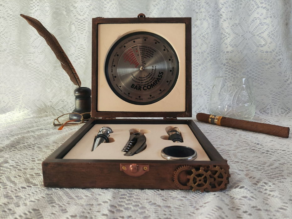 Set accesorii bar in cutie de lemn [2]