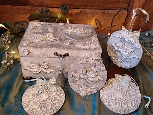 Set caseta si 4 decoratiuni-Vintage Angels [5]