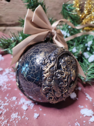 Glob Handmade Vintage cu Înger – Ornament Elegant de Crăciun, Dimensiune Mare [4]