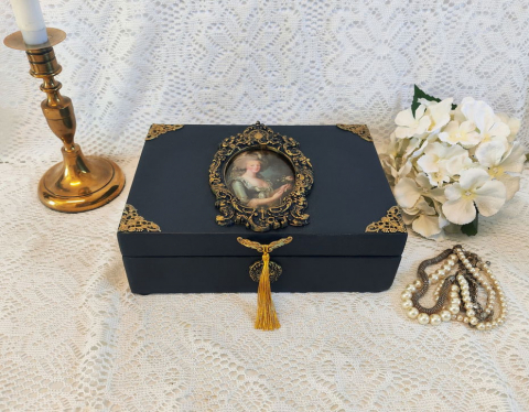 Cutii,casete,cufere handmade - Casetă bijuterii -Royal