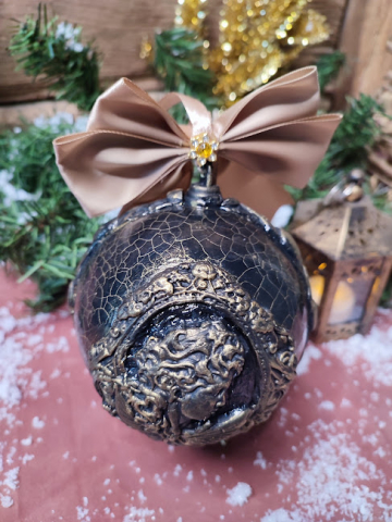 Glob Handmade Vintage cu Înger – Ornament Elegant de Crăciun, Dimensiune Mare [2]