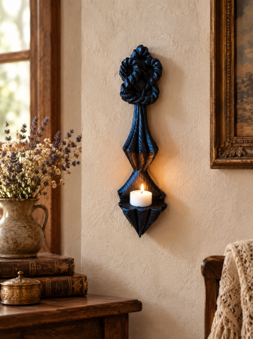 Icoane și Decor Rustic – Unicate din Lemn și Piatră - Candela rustică de perete, sculptură manuală în lemn
