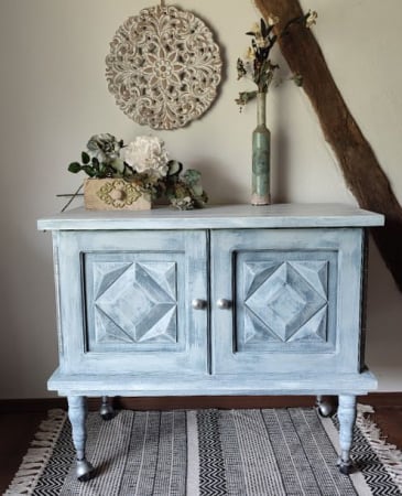 Mobila Reconditionata-Mobila Shabby Chic - Comoda/servanta/bar cu roti-Boho