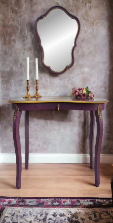 Mobila Reconditionata-Mobila Shabby Chic - Consolă cu oglinda -Vivienne