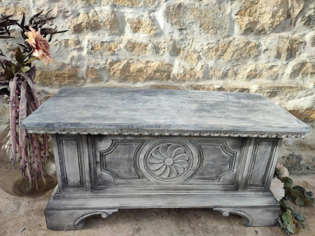 Cufar din lemn masiv,antichizat alb [3]