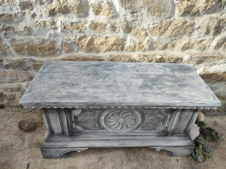 Cufar din lemn masiv,antichizat alb [6]