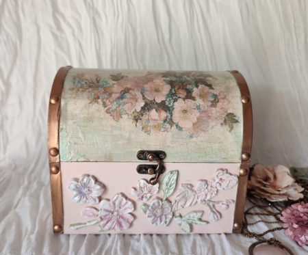 Cutii,casete,cufere handmade - Cufar-Pastel Flowers