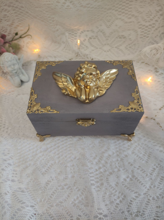 Cutii,casete,cufere handmade - Cutie bijuterii -Angel