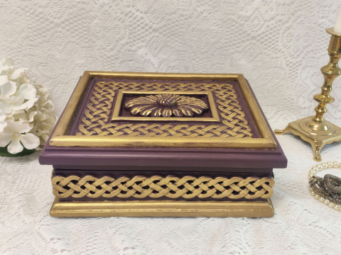 Cutii,casete,cufere handmade - Cutie bijuterii-Mauve