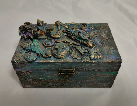 Decoratiuni steampunk/industrial - Cutie bijuterii-mixed media Steampunk