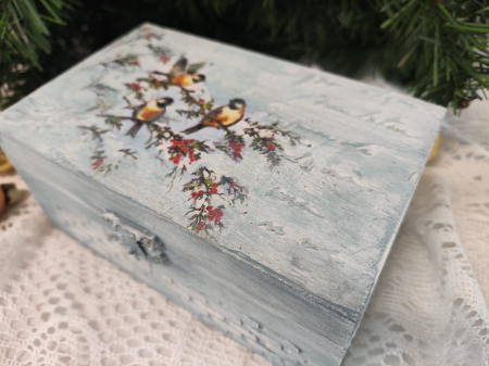 Craciun-globuri si decoratiuni hand made - Cutie Bird in winter