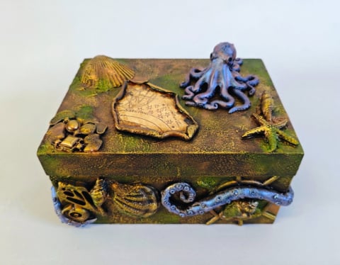 Cutii și Casete Bijuterii Handmade – Eleganță Unicat pentru Comori Personale - Cutie-Comoara ascunsă a adâncurilor