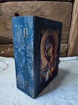 Cutie din Lemn Model Carte, Decorată cu Imaginea Maicii Domnului [6]