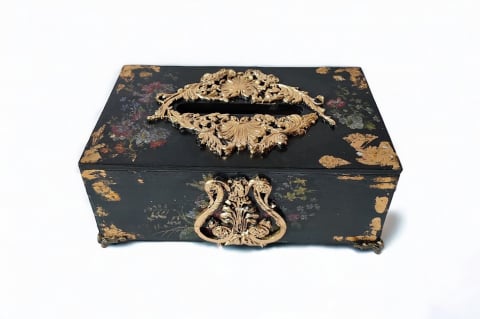 Cutii,casete,cufere handmade - Cutie pt.servetele-Black Beauty