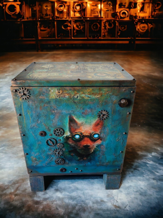 Mobila reconditionata-mic mobilier - Dulapior/noptiera/masuta capat-Steampunk