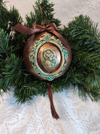 Craciun-globuri si decoratiuni hand made - Glob baroc-Camee