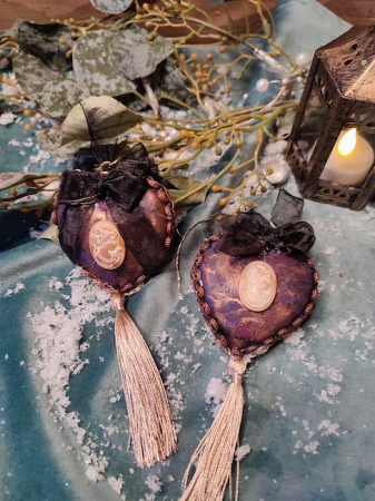 Craciun-globuri si decoratiuni hand made - Glob inima camee