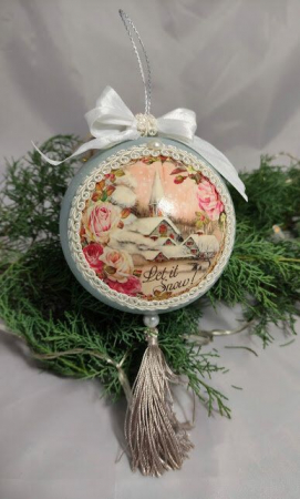 Craciun-globuri si decoratiuni hand made - Glob mare-Let it snow