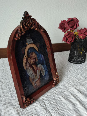 Icoană de masă Pietà – icoană religioasă unicat, finisaje premium [3]
