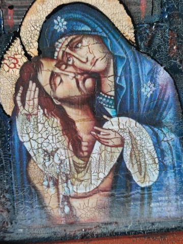 Icoană de masă Pietà – icoană religioasă unicat, finisaje premium [2]