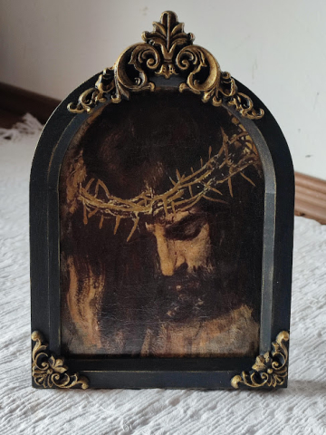 Icoană în ramă de lemn cu Iisus – imagine religioasă pentru decor interior [2]