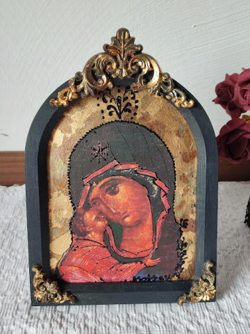 Icoană de masă Pietà – icoană religioasă unicat, finisaje premium [3]