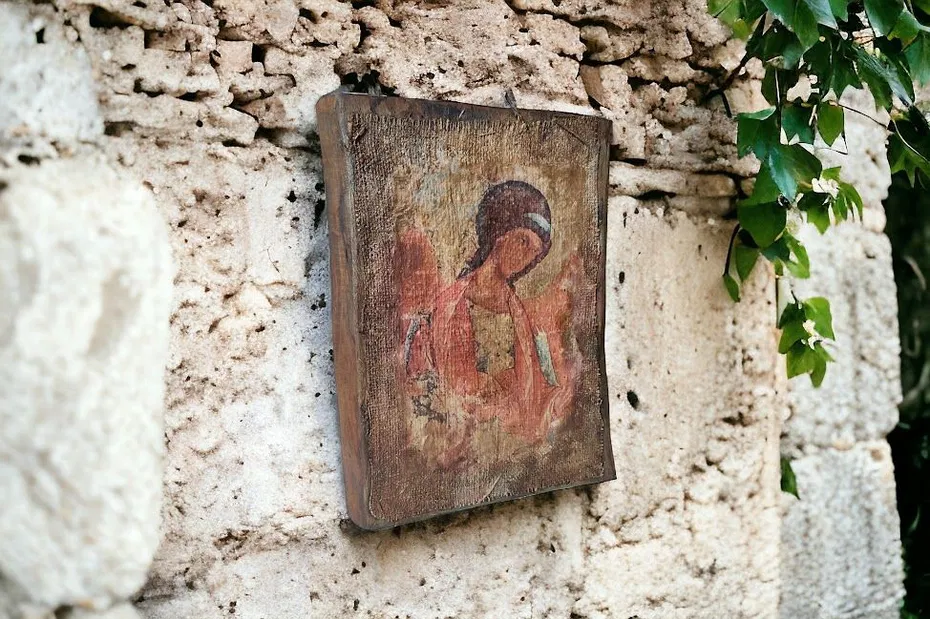 Icoane-decoratiuni cu tematica laica - Icoana pe blat din lemn