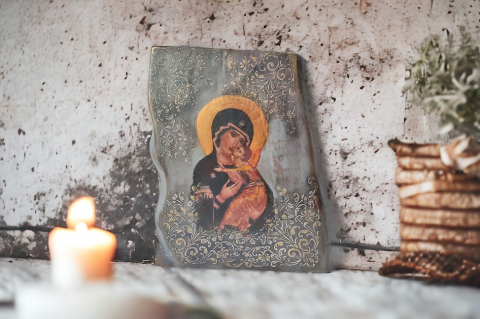 Icoana pe blat din lemn masiv [1]