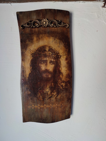 Icoană pe lemn masiv cu chipul lui Iisus [3]