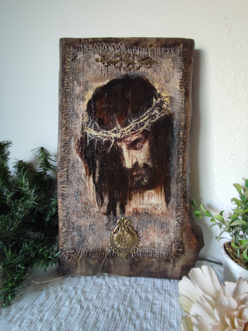 Icoană pe lemn masiv cu chipul lui Iisus [5]