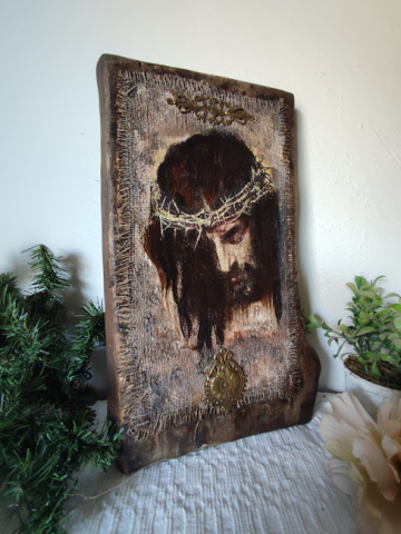 Icoană pe lemn masiv cu chipul lui Iisus [3]