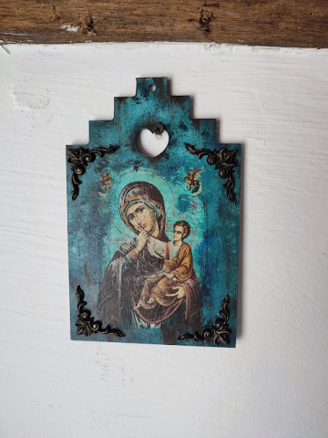 Icoană/Tablou cu Tematică Religioasă Realizată Manual [4]